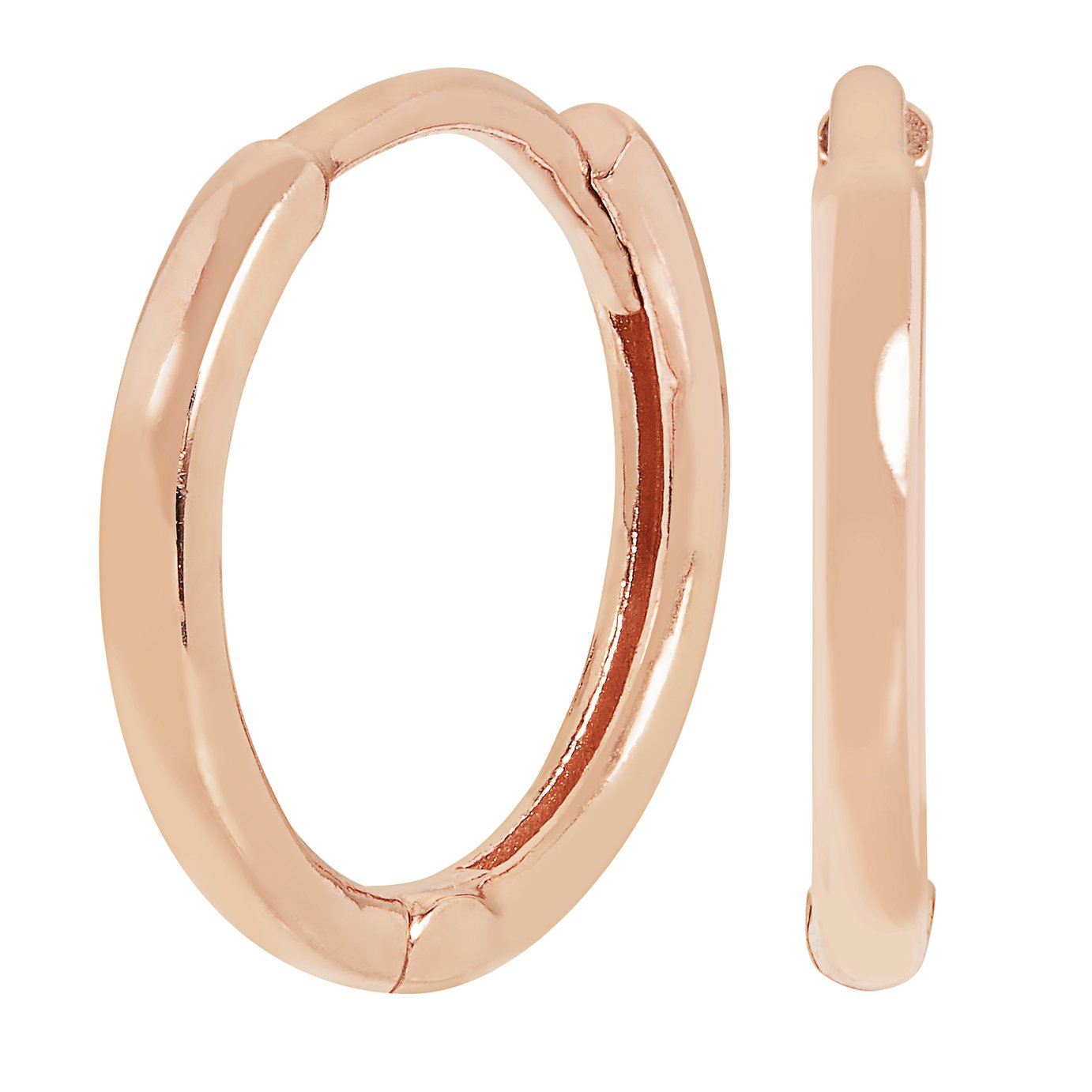 Revere 9ct Rose Gold Plated Sterling Silver Huggie Earrings Review