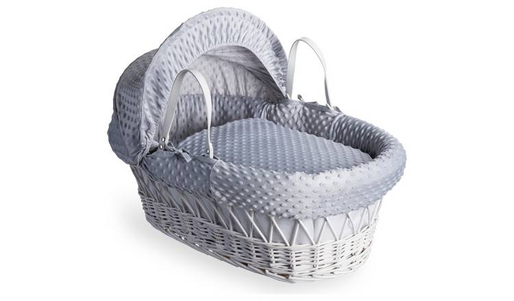 Buy Clair de Lune Grey Dimple Moses Basket With Rocking Stand