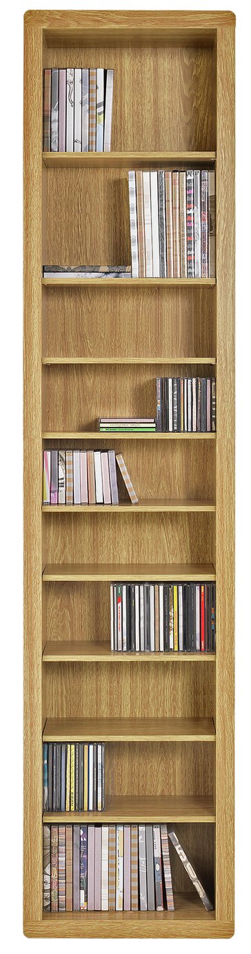 Argos Home Portland DVD and CD Storage Tower - Oak Effect