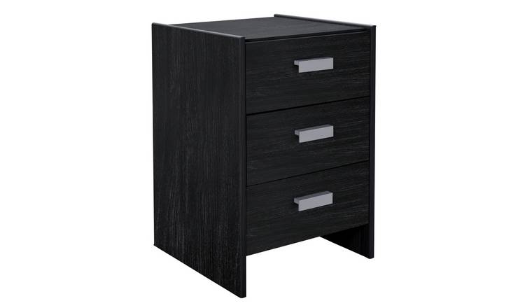 Buy Argos Home Capella 3 Drawer Bedside Table Black Bedside