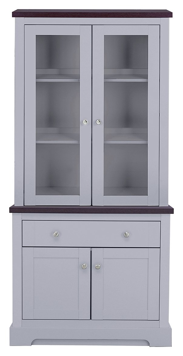 Argos Home Westbury 2 Door Display Cabinet & Lights -Grey