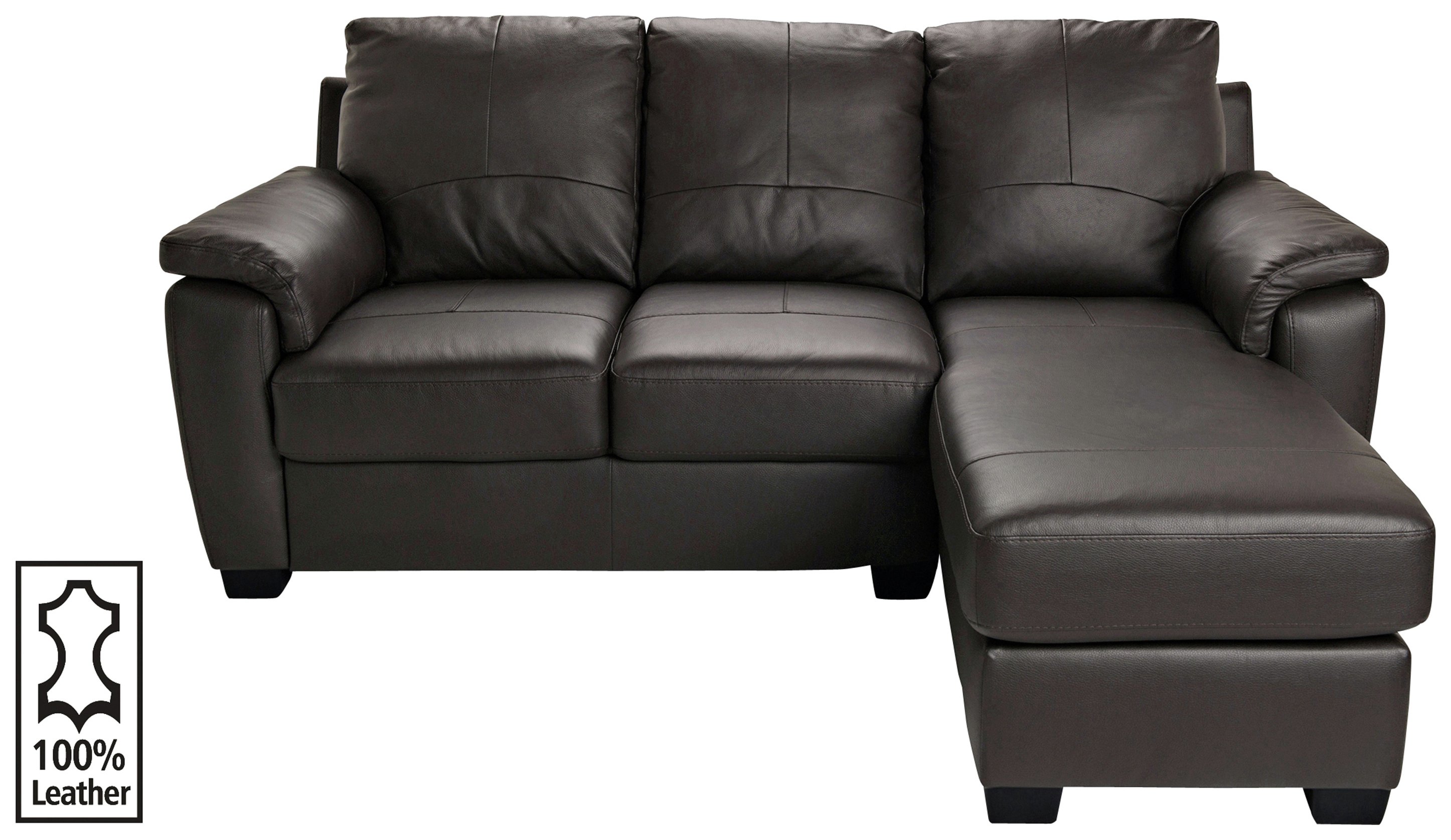 Argos Home Antonio - Leather/Leather Eff Right Corner Sofa