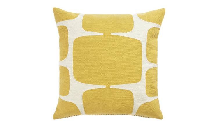 Habitat x Scion Lohko Cushion - Mustard - 43x43cm