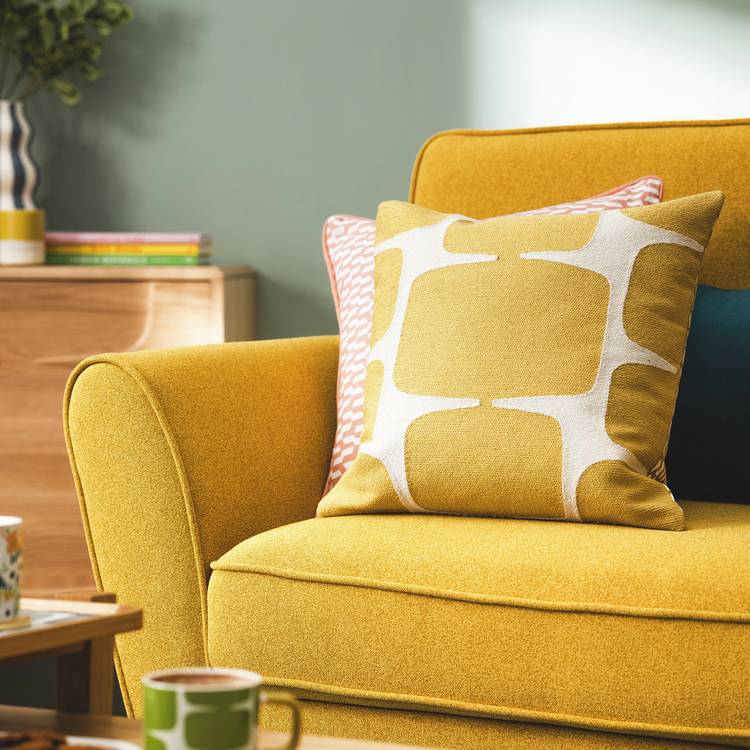 Habitat x Scion Lohko Cushion - Mustard - 43x43cm 0