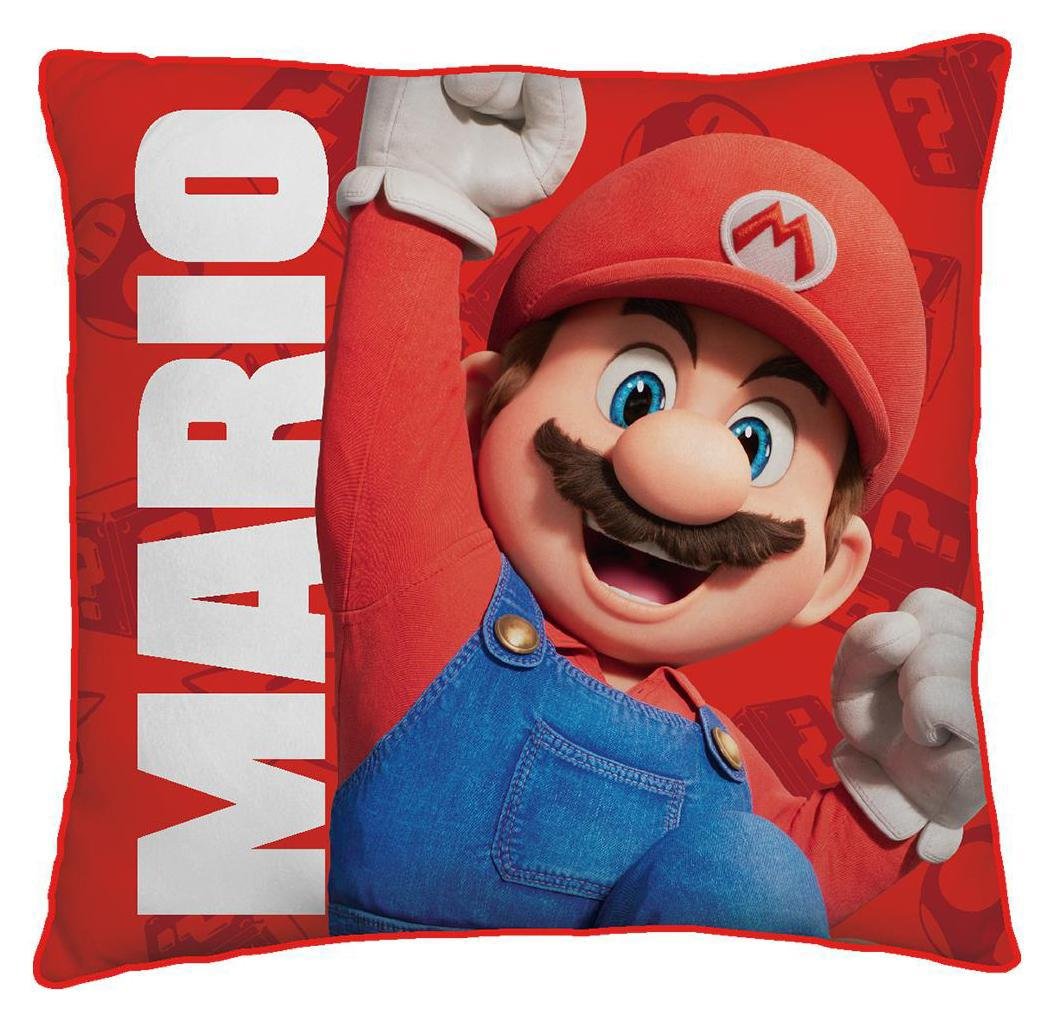 Mario Jump Kids Printed Cushion - Red & White - 40X40cm
