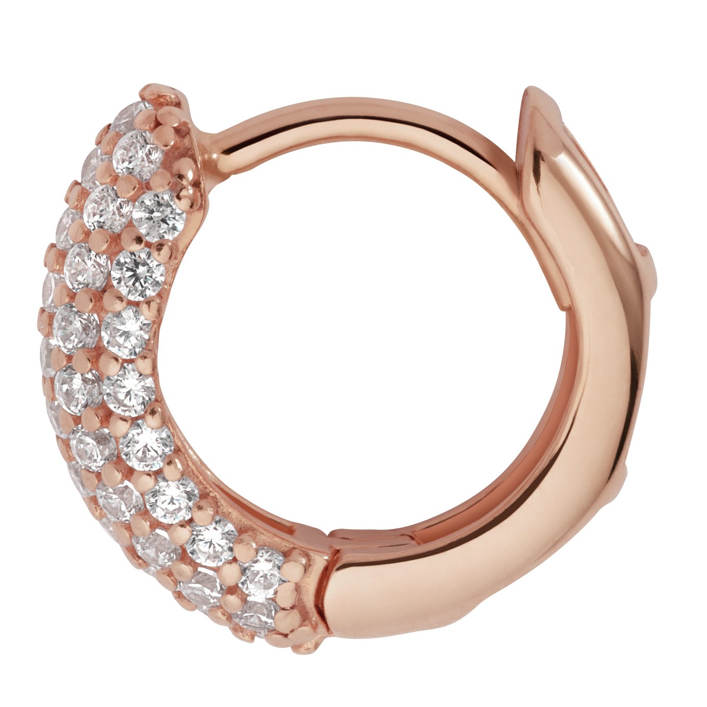 Revere 9ct Rose Gold Plated Pave Huggie Earrings Review