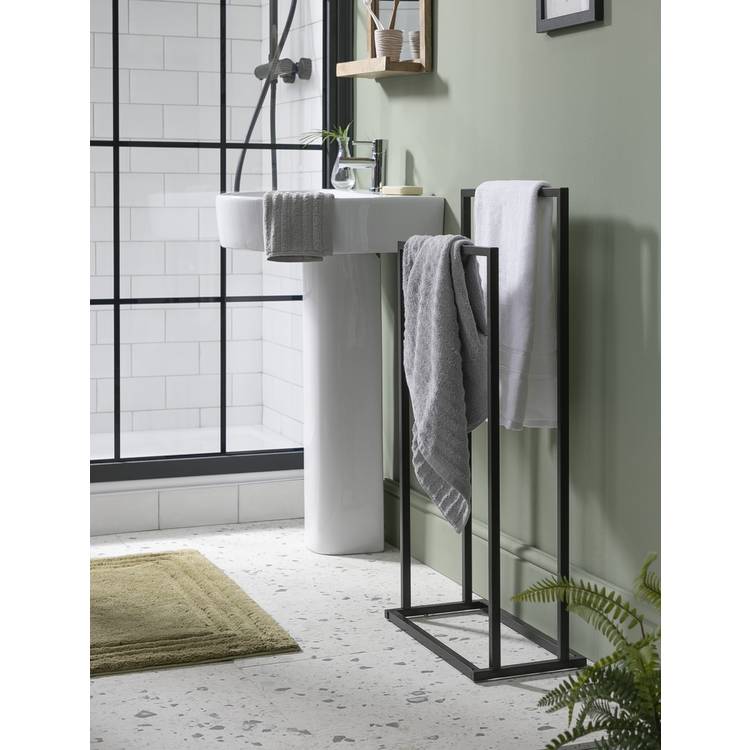 Habitat 2 Tier Freestanding Towel Rail - Black 0