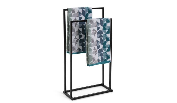 Buy Habitat 2 Tier Freestanding Towel Rail Black Towel rails and rings Argos