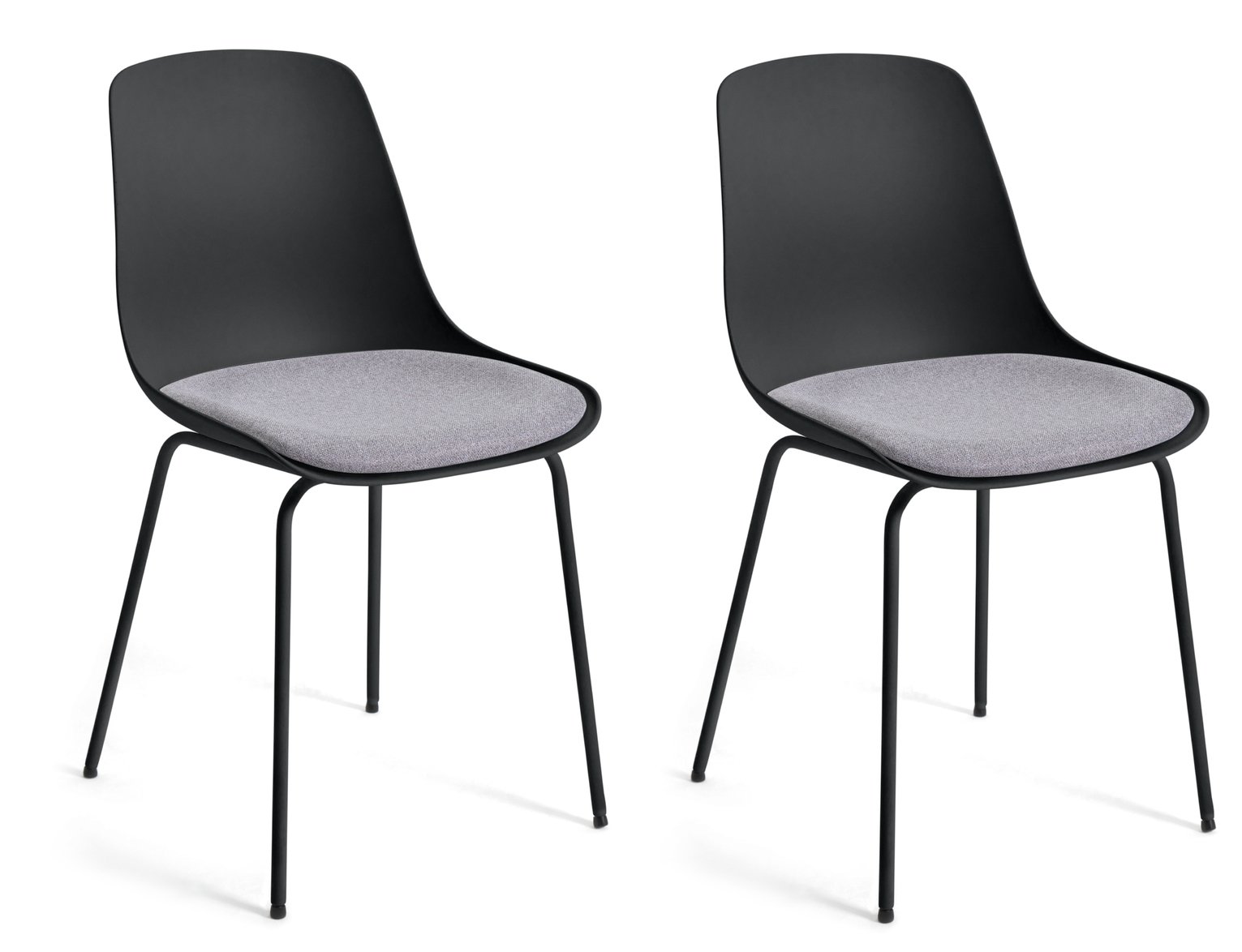 Habitat Eva Pair of Dining Chairs - Black