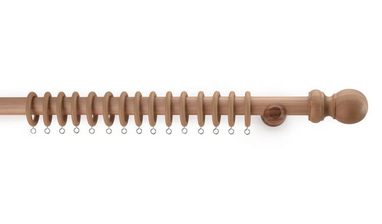 Argos Home Wooden Fixed Curtain Pole - 300cm