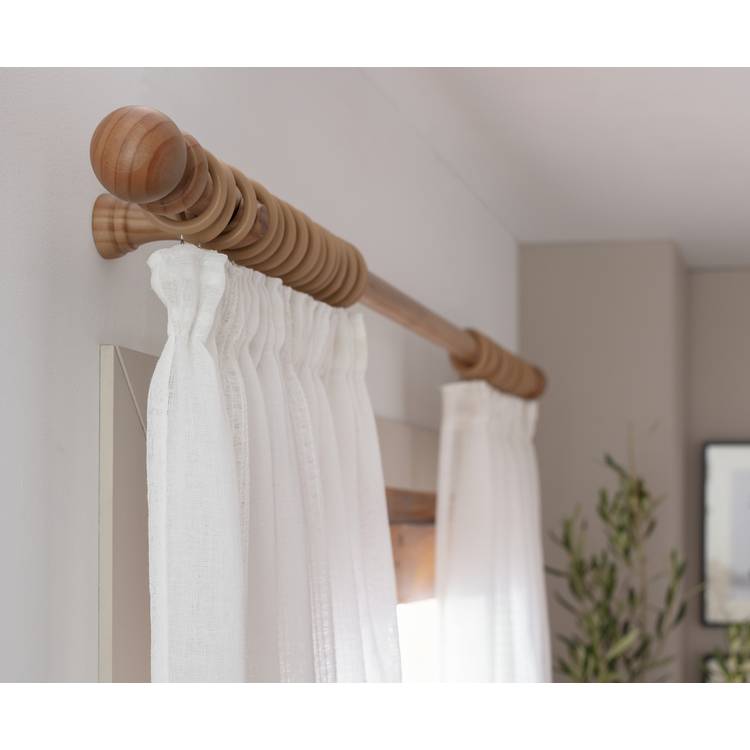 Argos Home Wooden Fixed Curtain Pole - 300cm 0