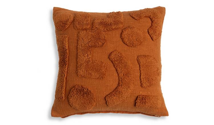 Buy Habitat Abstract Tufted Cushion Orange 43x43cm Cushions Argos