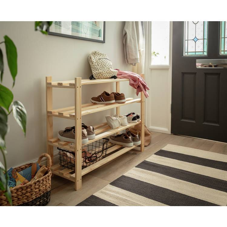 Argos Home Karee 4 Shelf Shoe Storage Rack - Pine 0