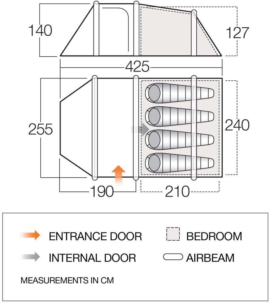 Vango Skye Air 400 4 Man 1 Room Inflatable Tunnel Tent Review