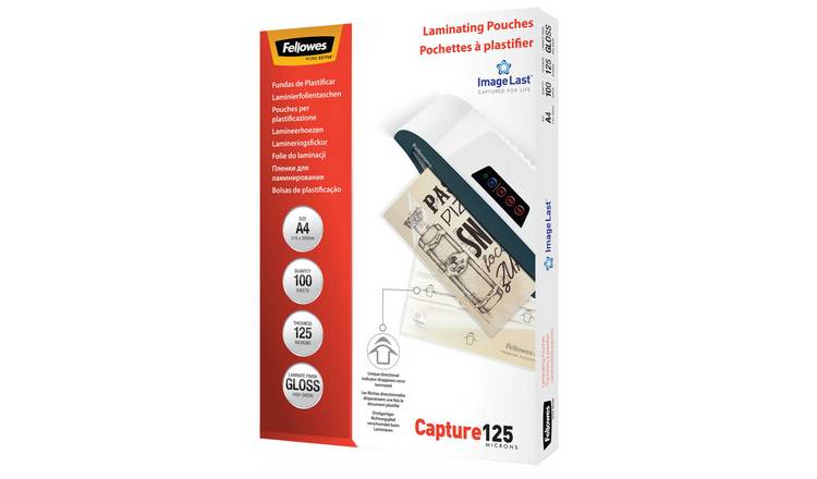 Fellowes A4 125 Micron Laminating Pouches - Pack of 100