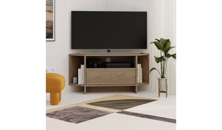 Decortie Viva Corner TV Unit particleboard matt - Natural Wood