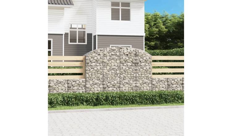 Walplus Galvanised Iron Gabion Basket - Silver 200 x 50 x 140/ - 160 cm
