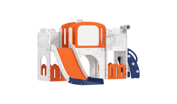 AIYAPLAY 7 in 1 Frog Theme Toddler Slide Set – Orange