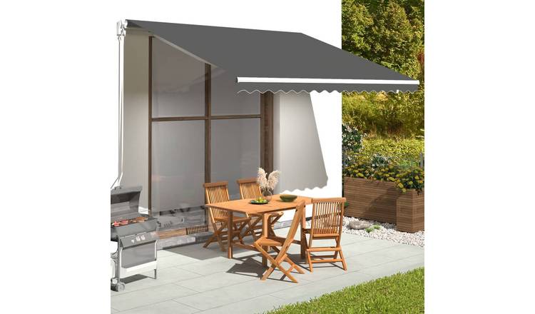 Walplus Polyester Awning - Anthracite - 400 x 350 cm - 380 x 345 cm Fabric