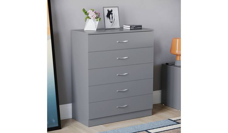 Vida Designs Riano 5 Drawer Chest - Grey