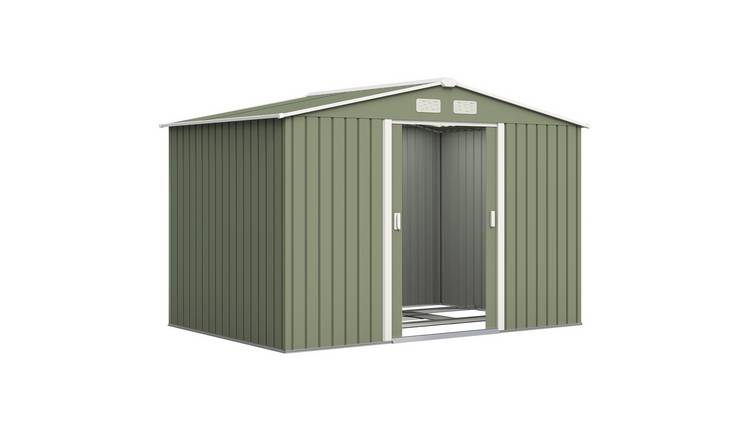 Outsunny Metal Garden Shed with Ventilation Slots - Light Green