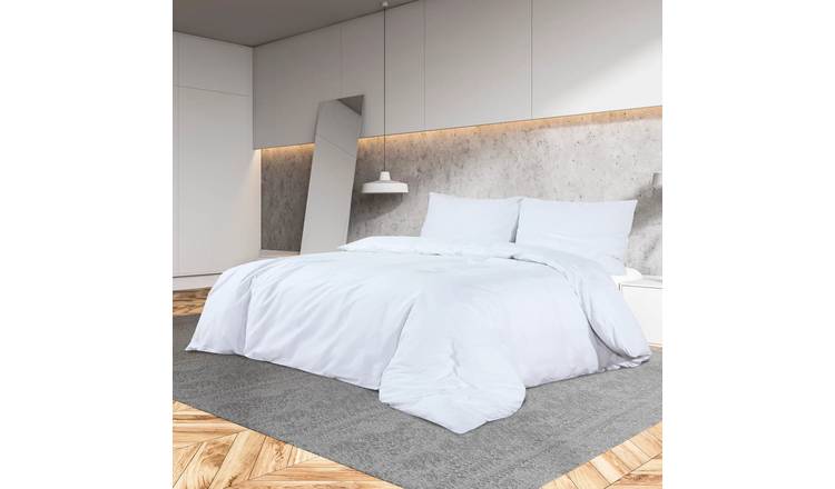 Walplus Cotton Duvet Cover Set - White - 140 x 200 cm