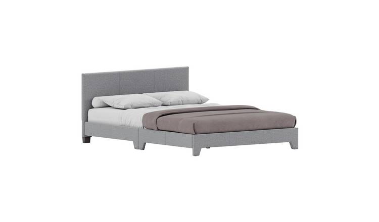 Vida Designs Victoria Linen King Size Bed With Foam Mattress - Light Grey