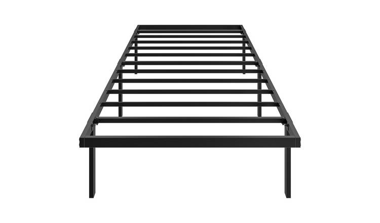 HOMCOM 3FT Single Metal Platform Bed Frame with Steel Slat Support - Black