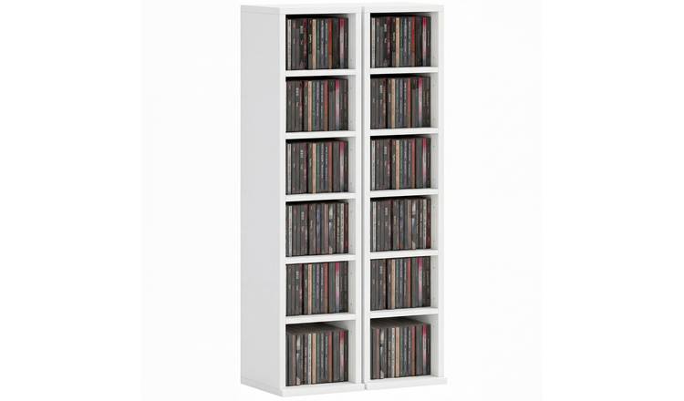 HOMCOM Set of 2 Storage Units with Adjustable Shelves - White