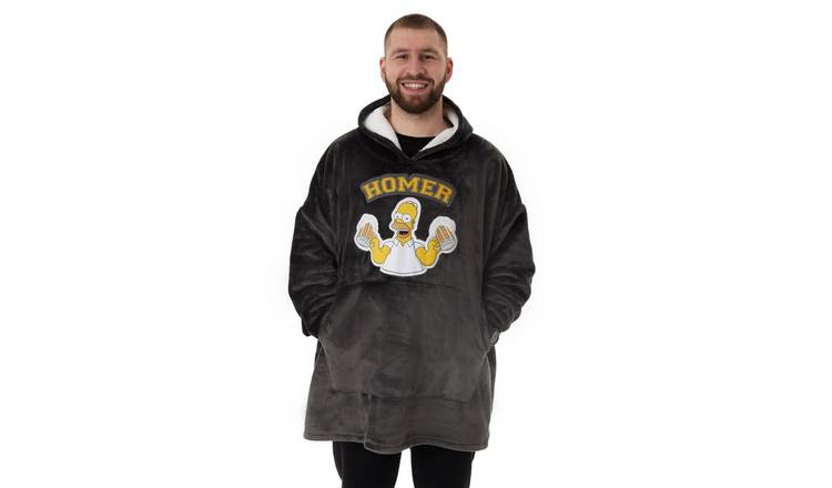 The Simpsons Homer Adult Mens Blanket Hoodie - Black