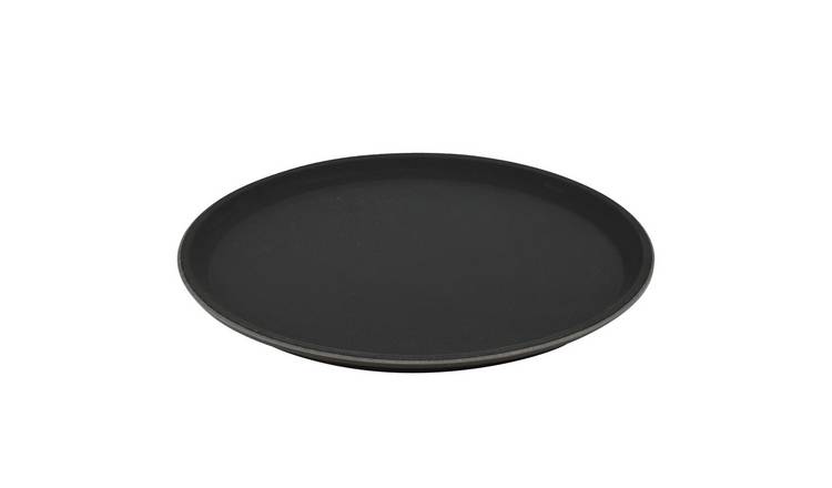 Argon Tableware Round Non-Slip Serving Tray - Black - 28cm