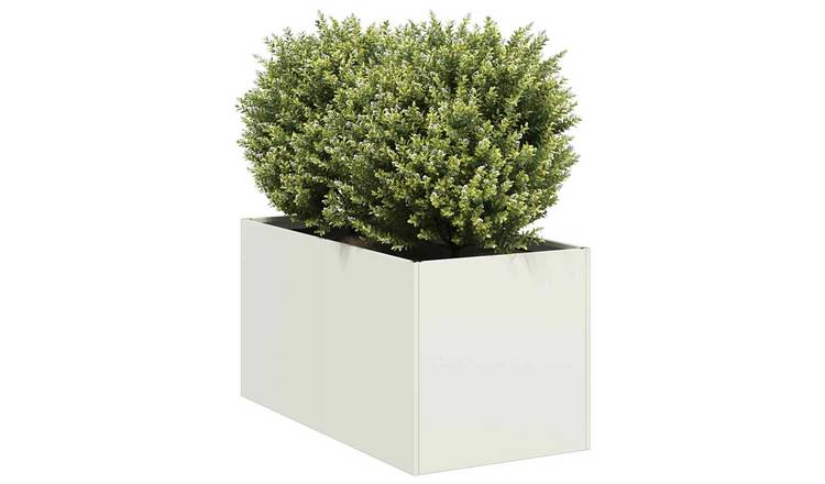 Walplus Steel Garden Planter - White - 40 x 80 x 40 cm
