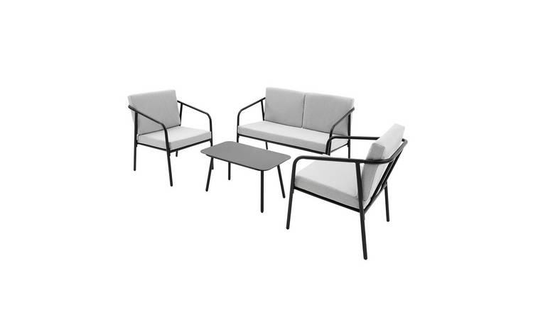 Furniture Online Malibu 4 Seater Garden Sofa Set with Cover - Grey