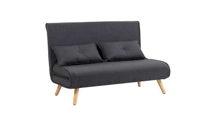 HOMCOM 2 Seater Fabric Modern Adjustable Reclining Sofa Bed - Charcoal Grey