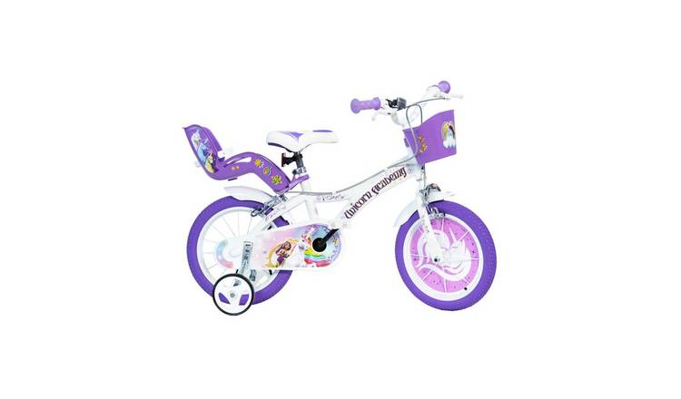 Dino Bikes Unicorn Academy 14" Kids Bike - Purple