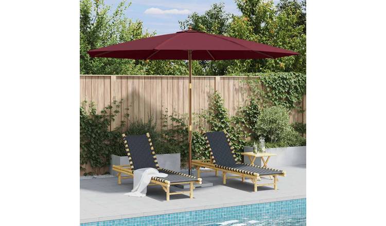 Walplus Garden Parasol - Burgundy - 350 x 240 cm