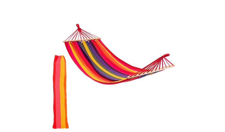 Harbour Housewares Garden Hammock with Spreader Bars - Multi Stripe