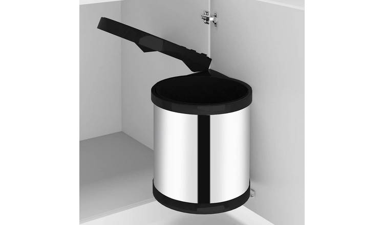 Walplus Stainless Steel Kitchen Built-in Dust Bin 8 L - Black