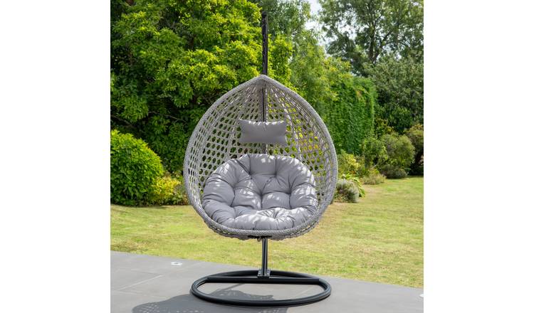 Artemis Home Abingdon Hanging Swing Single Egg Pod Chair - Light Grey