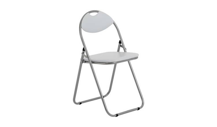 Harbour Housewares Padded Folding Chair - White/Silver
