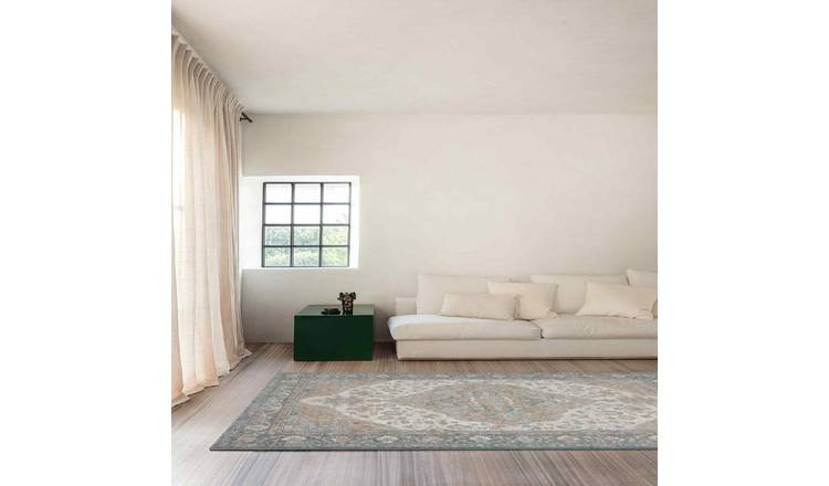 Mega Flooring Blue Traditional Abstract Rug - 135 x 200cm