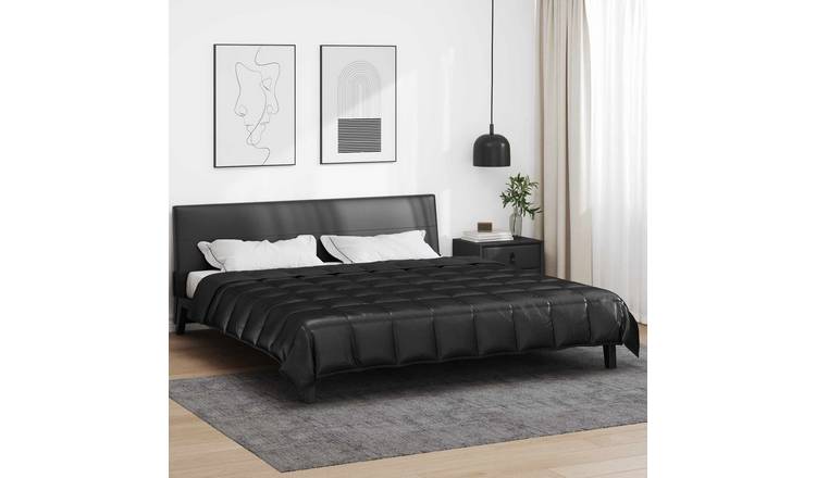 Walplus Full Year Duvet Satin and Microfibre - Black - 200 x 200 cm