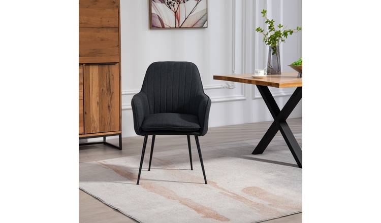 Artemis Home Set of 2 Carrara Fabric Dining Chairs - Set of 2 - Black