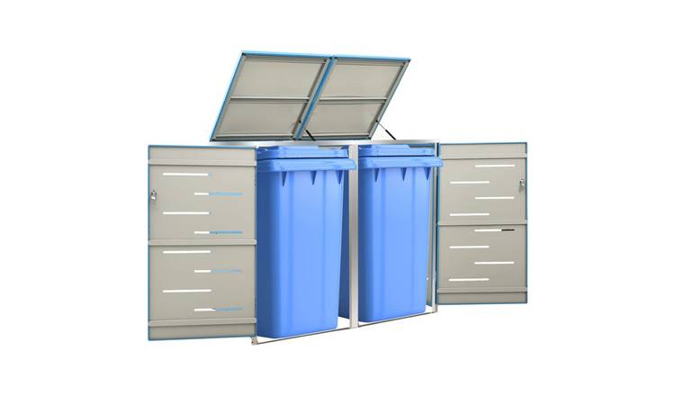 Walplus Double Wheelie Bin Store - Sky Blue - 138 x 77.5 x 112.5 cm