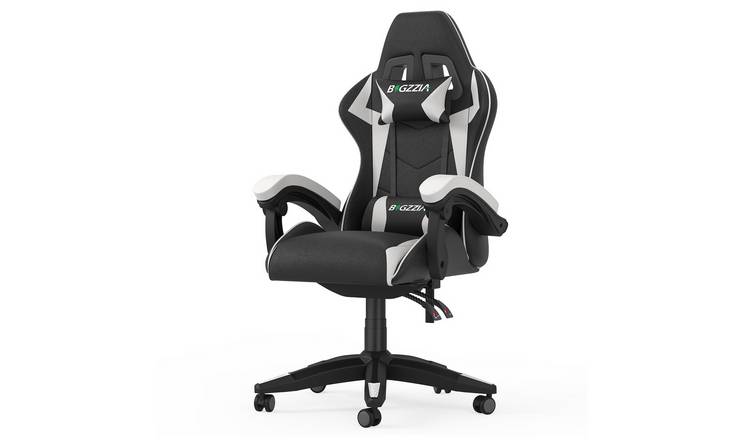 Rattantree Faux Leather High Back Gaming Chair - White & Black