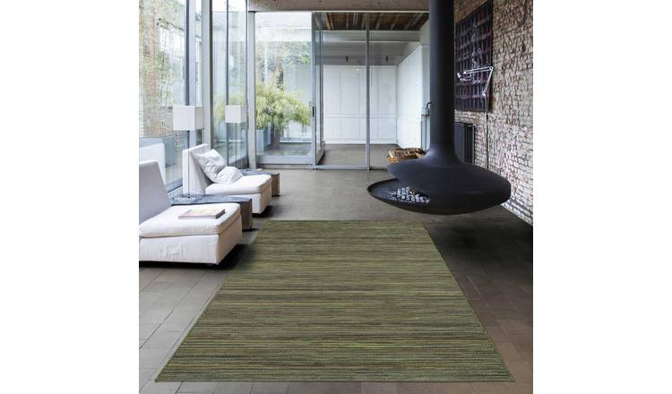 Mega Flooring Green Modern Striped Rug - 160 x 230cm