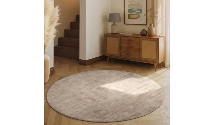 Hanse Home Beige Vikosa Jane Plain Round Rug - 200cm