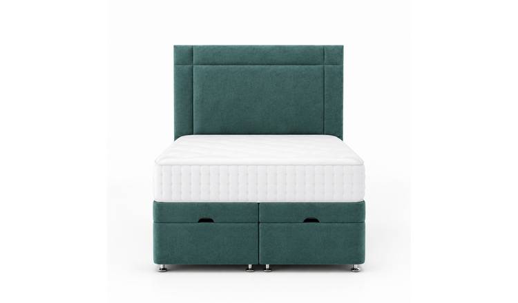Comfy Deluxe  Jasper   3ft Single  End Lift Ottoman Bed Set - Emerald Green