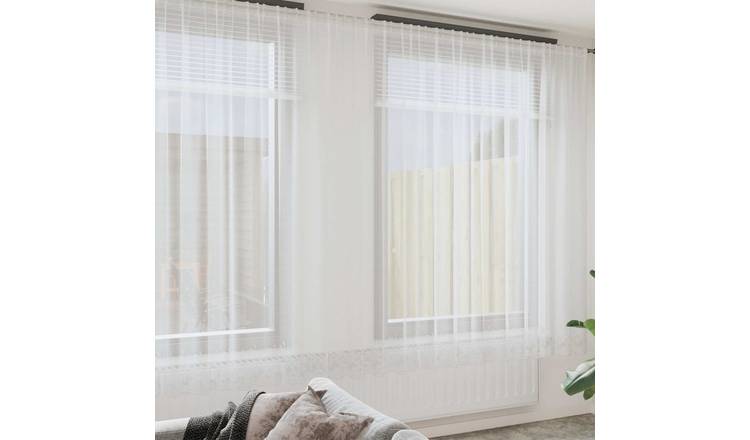 Walplus Lace Curtain - White - 260 x 1200 cm