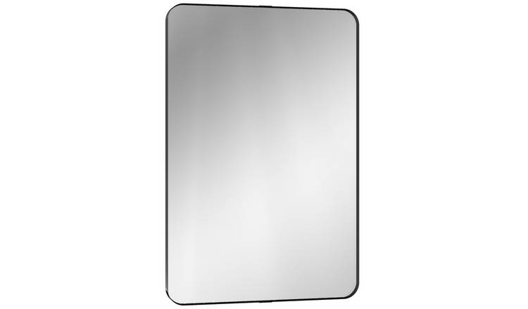 HOMCOM Aluminium Framed Wall Mounted Mirror - Black